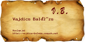 Vajdics Balázs névjegykártya